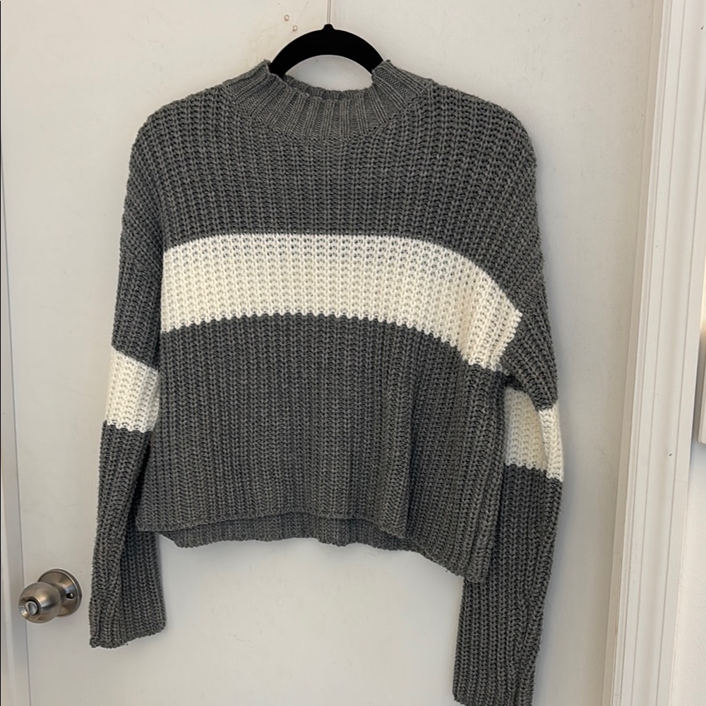 Forever 21 Charcoal and Ivory Turtleneck Sweater